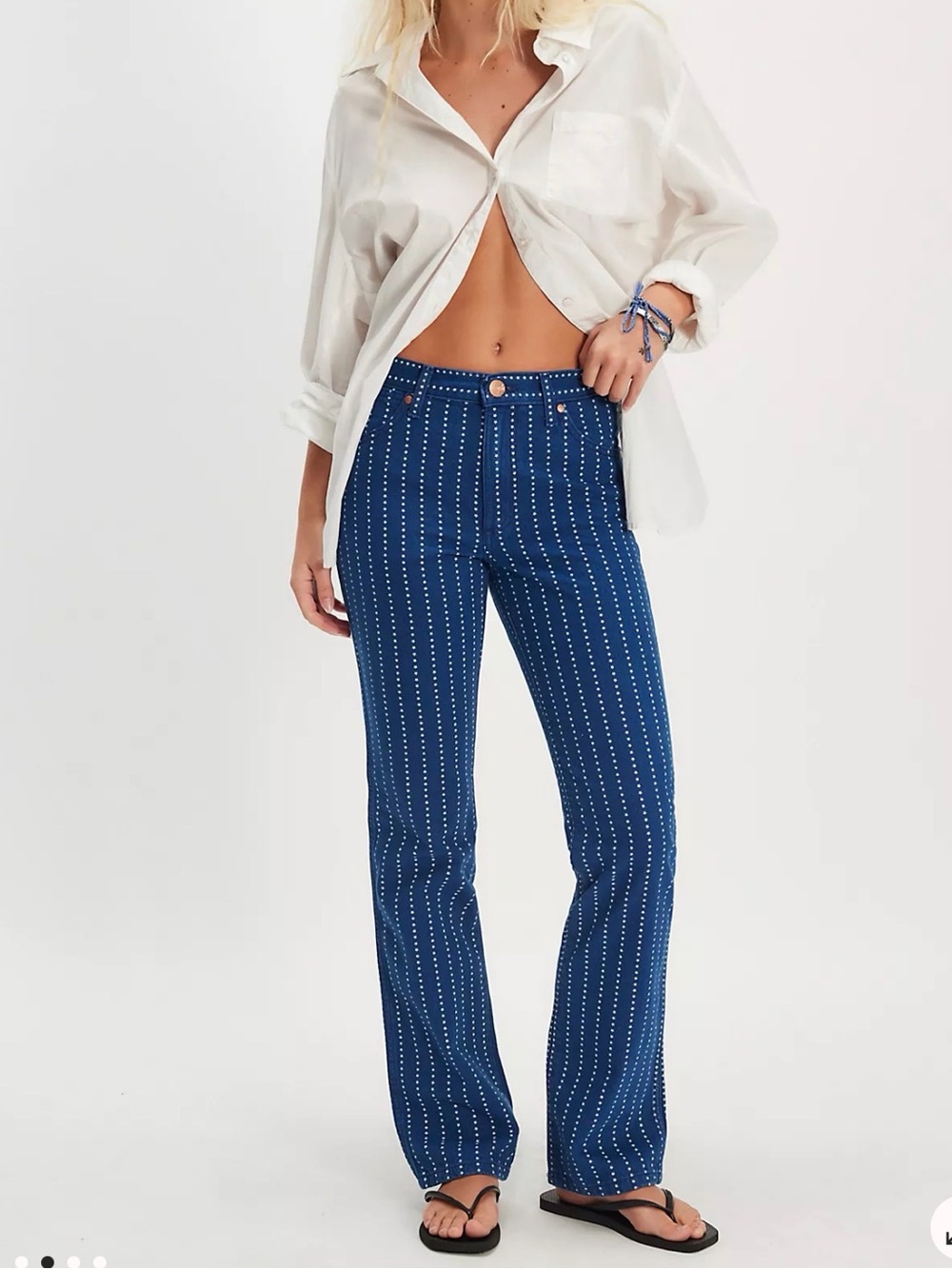 Wrangler Wrancher Bootcut Jeans Star Print 31 NWT Sold at Free People”